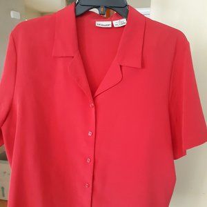 Liz Baker Short Sleeve Blouse Red Size 14